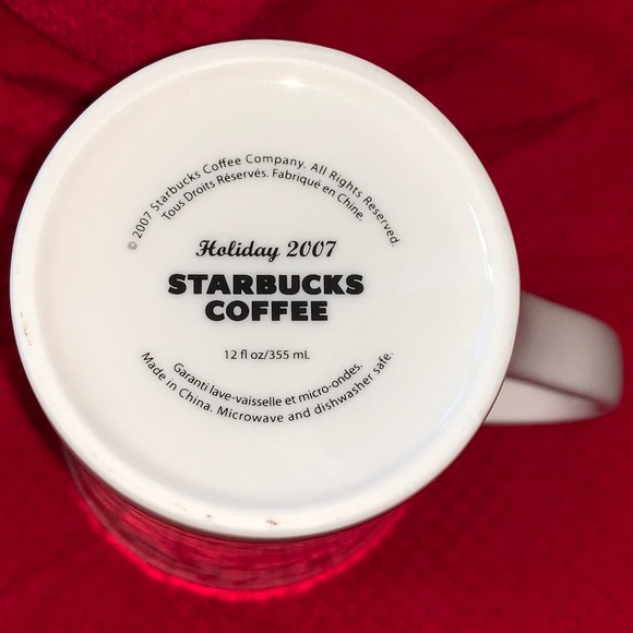 Set of 2 Starbucks Christmas holiday coffee mug tea cup 2007 hot chocolate gift - Picture 8 of 8